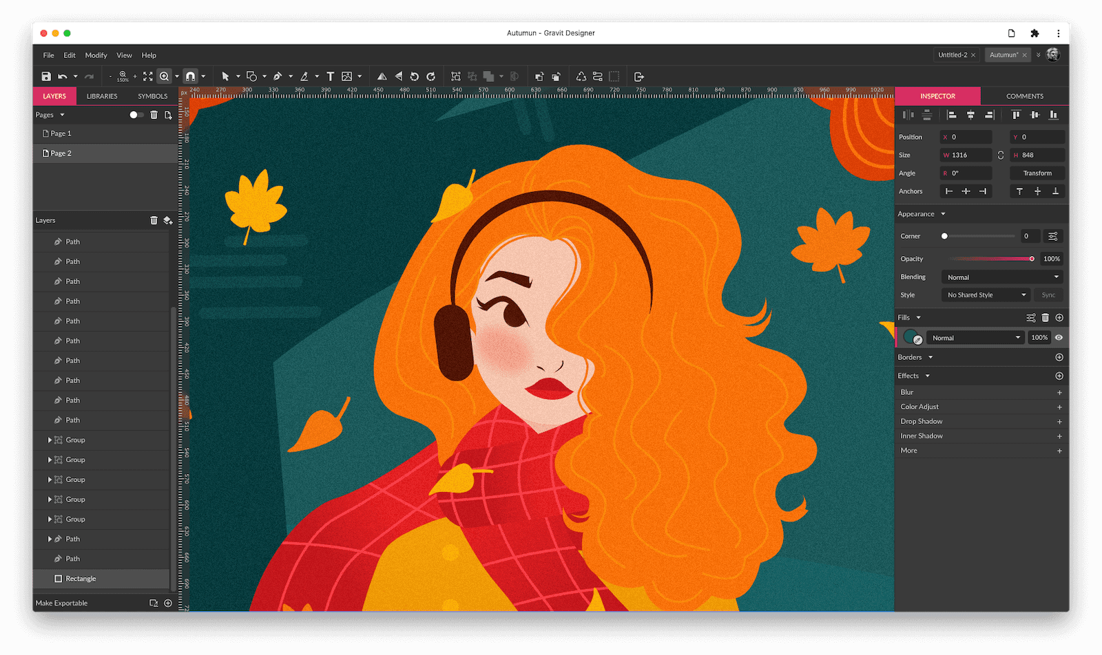 لقطة شاشة لتطبيق Gravit Designer